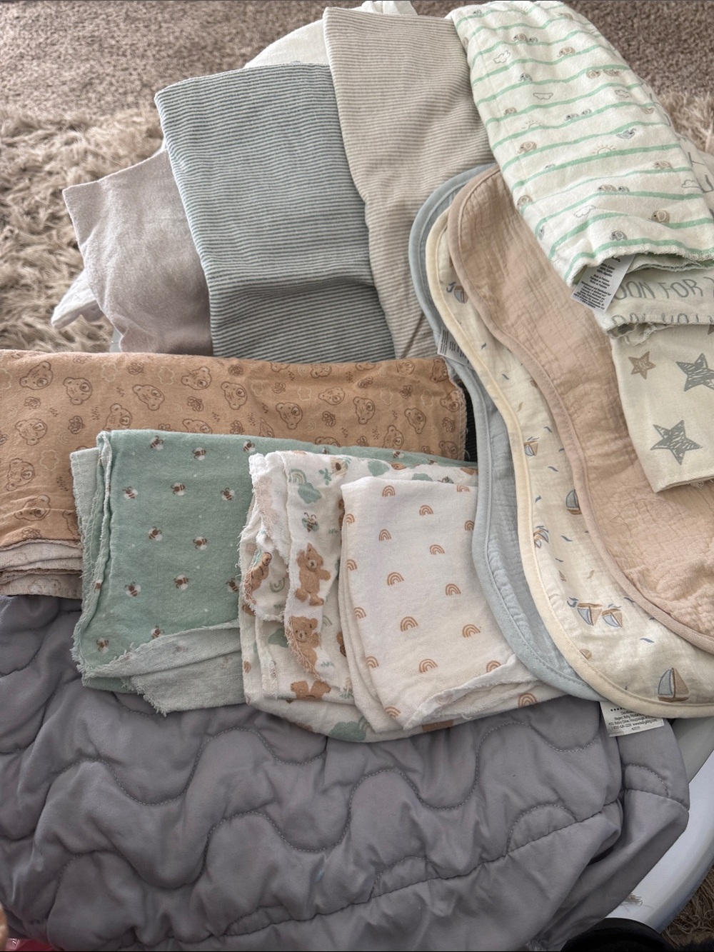 Assortment of newborn linen
